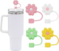 4Pcs 0.4in Diameter Cute Silicone Straw Covers Cap  - £15.53 GBP