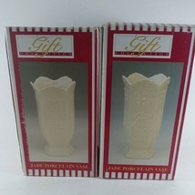 Jade Porcelain Flower Vase -Set Of 2  Gift Collection Brand New With Box  - $18.38