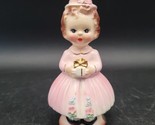 Vintage 1950s Josef Originals California Hedy Girl w/Gift Figurine w/Sti... - £15.48 GBP
