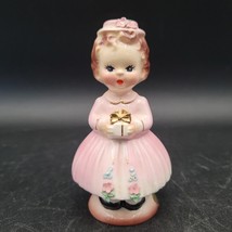 Vintage 1950s Josef Originals California Hedy Girl w/Gift Figurine w/Stickers - £15.50 GBP