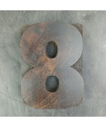 NUMBER 8 EIGHT Vtg Wood &amp; Metal Letterpress Print Type Printers Block Cu... - $14.00