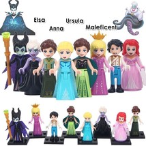8pcs/set Princess Girl Minifigures Ariel Maleficent Anna Olaf Elsa Prince Eric  - £13.38 GBP