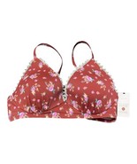 Shade &amp; Shore Womens Red Floral Strap Flowers Swim Bikini Top Size 36C New - $12.86