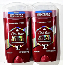 2 Pack Old Spice Aluminum Free Active Defense Stronger Swagger 48hr 3oz - £23.96 GBP