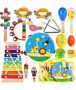 Kids Musical Instruments Set, 20 Pcs Wooden Shakers Percussion Instruments - $30.99