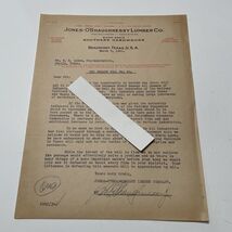 Jones O’Shaughnessy Lumber Company Beaumont Texas 1935 letter - €21,80 EUR