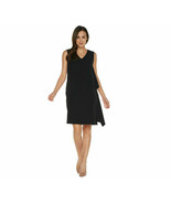 Linea by Louis Dell&#39;Olio Sleeveless Dress with Cascade Black Petite 4 A3... - $17.57 CAD