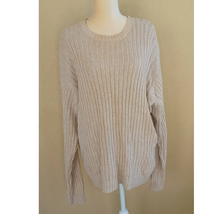 Vintage Towncraft Tan Oatmeal Ribbed Knit Sweater Large - £15.78 GBP