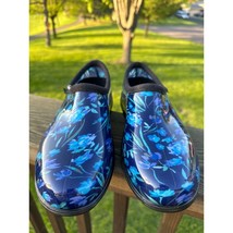 Sloggers Garden Rain Shoes Women’s 9 Flower Power Blue Waterproof Slip On Clogs - £18.62 GBP