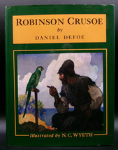 Daniel Defoe Robinson Crusoe First Edition Thus N.C Wyeth Color Art Hardcover Dj - £28.70 GBP