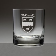 McCarrick Irish Coat of Arms Tumbler Glasses - Set of 4 (Sand Etched) - £53.35 GBP