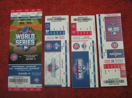Chicago Cubs Full Unused World Series &amp; Playoff Ticket Stubs Read Description! - £91.01 GBP