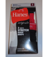 Hanes Ultimate Stretch Boxer Briefs Underwear Men&#39;s Small 28-30 Black Re... - £19.27 GBP