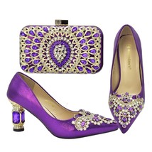 New Bags And Shoes With Rhinestones Latest Design Italian Lady Shoes Lux... - £71.21 GBP+
