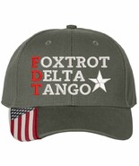 Foxtrot Tango Delta Hat Embroidered Donald Trump Hat OLIVE Adjustable ha... - $495.41 MXN