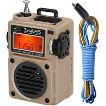 Shortwave Radio, Mp3 Player With Weather Radios Portable Am Fm, Retro Bluetooth  - £57.13 GBP