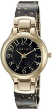 Anne Klein Women&#39;s AK/2380BKGB Easy To Read Gold-Tone Black Resin Bangle Watch - £37.94 GBP