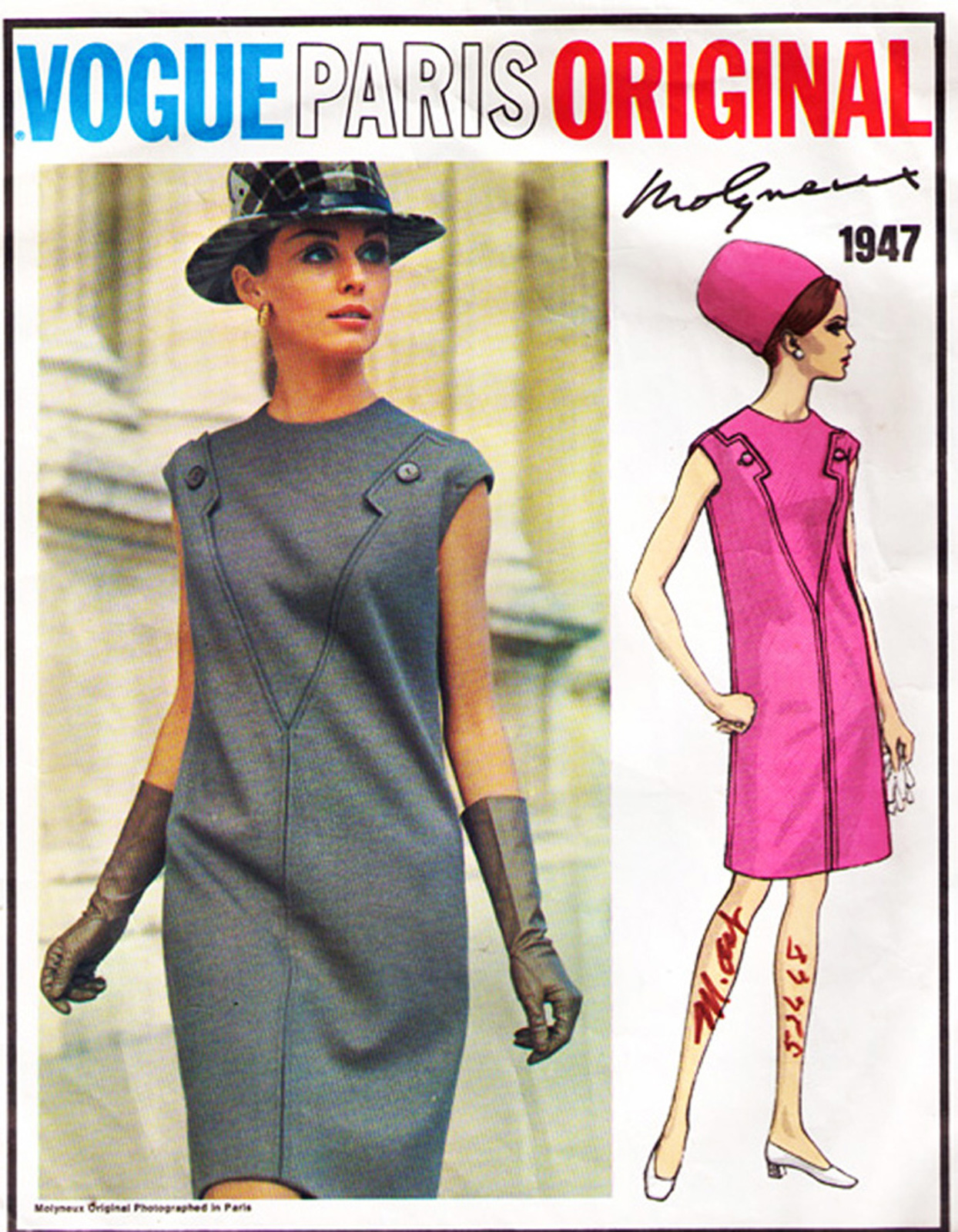 Primary image for Misses' DRESS Vintage 1960's VOGUE PARIS ORIGINAL Pattern 1947 Size 14