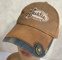 Justin Cowboy Boots Beat Up Discolored Adjustable Baseball Cap Hat - £13.64 GBP