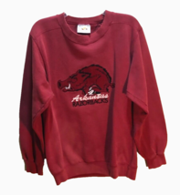 Arkansas Razorbacks NCAA Vintage 90s Red Team Logo Sewn Big 12 Sweatshirt M - £29.49 GBP