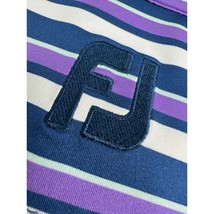 Footjoy FJ Men Golf Polo Shirt Short Sleeve Purple Blue White Stretch La... - $19.77