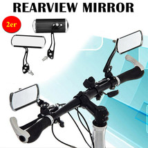 2X Wide Rear View Rearview Convex Mirror Cycling Bike Bicycle Handlebar Safe Rid - £27.72 GBP
