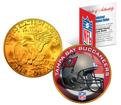 TAMPA BAY BUCS NFL 24K Gold Plated IKE Dollar US Coin OFFICIALLY LICENSED - $238.48 MXN
