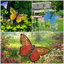 Butterfly Garden Stake Decorative Butterfly Yard Stake, Cute Insect Decor Metal - £18.37 GBP