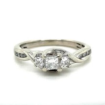 1/2 ct Diamond Engagement Ring REAL Solid 10 k White Gold 3.0 g Size 6.5 - £620.51 GBP