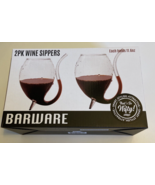 2 pack Wine glasses with built in glass sipping straws - 11.6 ounces. - £19.54 GBP