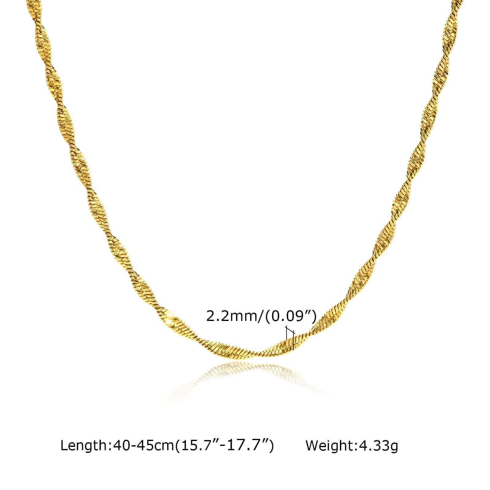 Classic Twist Snake Bone 18K Gold Plated Chain Necklace Item image 5
