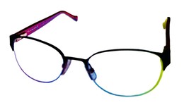 Lucky Brand Womens Eyeglass Oval Bottom Rimless Metal Black Coastal. 49mm - £36.26 GBP