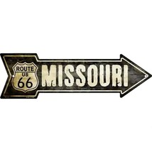 Vintage Route 66 Missouri 5&quot; x 17&quot; Novelty Metal Arrow Sign - £9.38 GBP