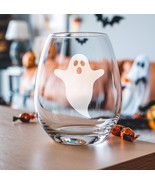 Spooky Ghost Etched Glasses - Wine, Champagne, Pint Glasses, Shot Glass - $24.99+