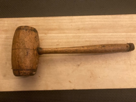 Vintage  wooden mallet hammer 10oz -approx 12&quot; primitive beautiful colle... - $270.88 MXN