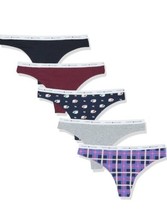 Large Tommy Hilfiger Thong Women&#39;s Cotton Panties Underwear -5 Pack - Polar Bear - £22.83 GBP