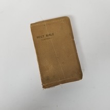 Antique KJV Bible Tan Small Print Self Pronouncing King James Version Holy Bible - £60.93 GBP