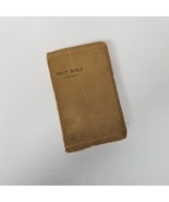 Antique KJV Bible Tan Small Print Self Pronouncing King James Version Ho... - £59.82 GBP