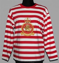 Preview International Gold Embroidered Lion Crest Crown Stripes Shirt Wm&#39;s M/L - £23.53 GBP