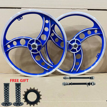 BMX Bicycle 20&quot;ALLOY Sport Rim BLUE color Wheelset Hub SeT-Freewheel 16T - £88.01 GBP