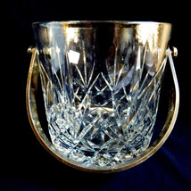 Vtg Illusions Hand Cut Hand Blown Lead Crystal By Samobor Ice Bucket W Handle - £94.96 GBP