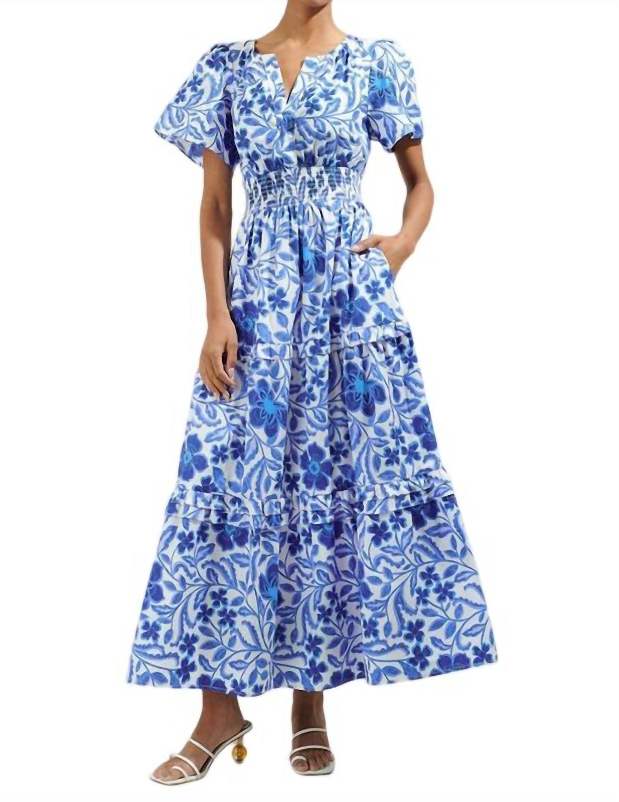 Sugarlips Celeste Floral Palmer Poplin Tiered Maxi Dress Size M - $60.39