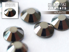 Swarovski Flat Back (NON HOTFIX) Hematite Rhinestones SS12Ø3.5mm (100 Pcs/Bag) - £5.97 GBP