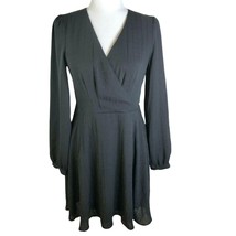 Express Small Long Sleeved Wrap Top Little Black Dress Flared Skirt EUC - £30.37 GBP