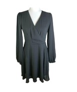 Express Small Long Sleeved Wrap Top Little Black Dress Flared Skirt EUC - £30.25 GBP