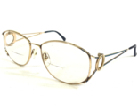 Vintage Christian Dior Eyeglasses Frames 2857 48 Gold Wire Blue Round 56... - $79.19