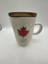 Rae Dunn cozy mug with maple leaf and matching wood top/lid - £16.51 GBP