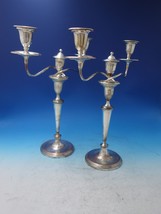 English Georgian Silver on Copper Candelabra Pair 15&quot; x 15&quot; (#5946) - £2,217.22 GBP