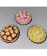 Fruit Pie Magnet Set. #3 Strawberry  Cherry Banana Decorative - $9.30