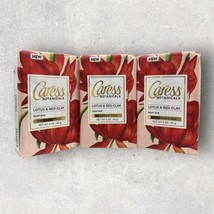 3 x Caress Botanicals Lotus &amp; Red Clay Bar Soap 5 oz New - £23.22 GBP